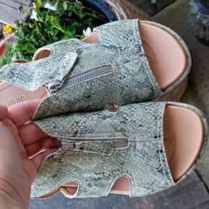 Nurture Faux Snakeskin Sandals